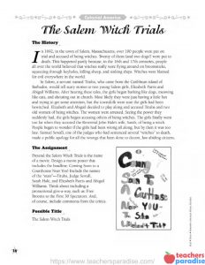 The Salem Witch Trials Classroom Activities by Scholastic SC-0439385199 ...