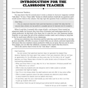 The Substitute Teacher Resource Book for Grades K-2 by Scholastic SC-0439444101-944410