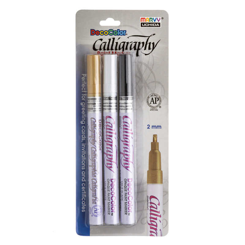 TeachersParadise Marvy Uchida® Calligraphy Paint Marker Set, 3 Per