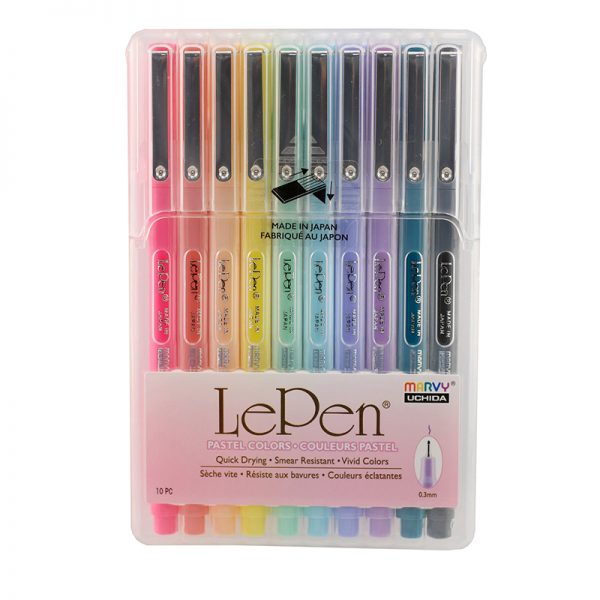 Marvy Uchida® LePen® Micro-Fine Point Pen, Pastel, 10 Colors