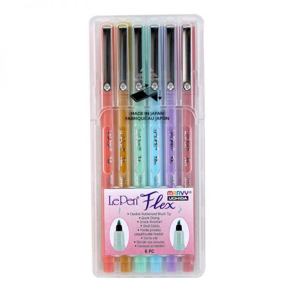 Marvy Uchida LePen® Flex, Pastel Colors, Set of 6
