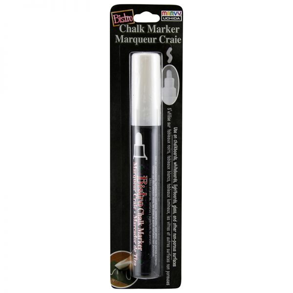 Marvy Uchida® Bistro Single White Marker, Broad Tip