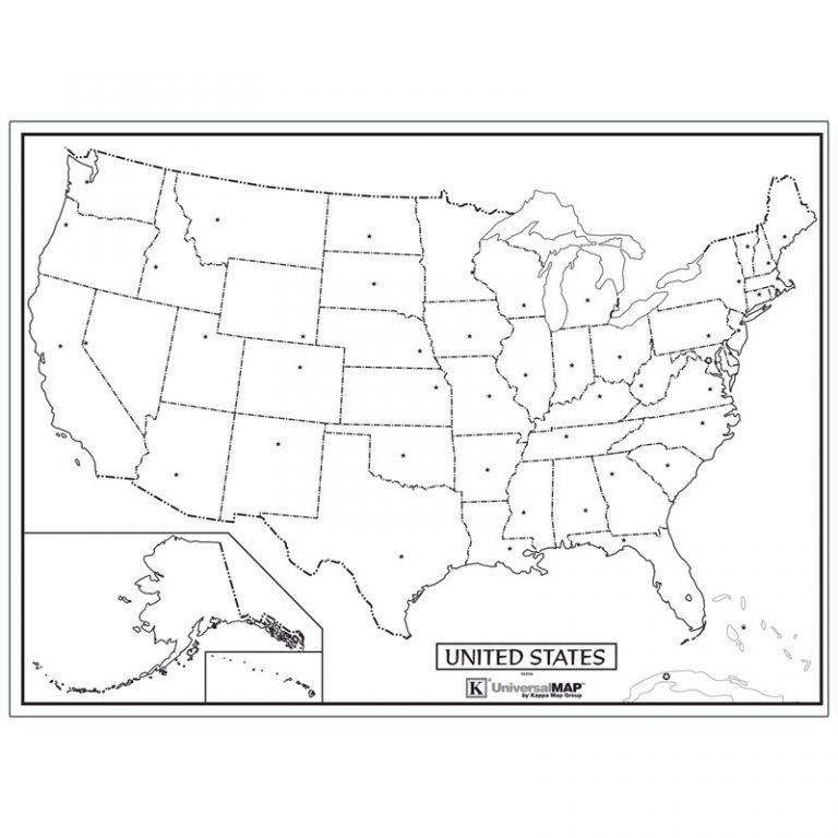 Kappa Map Laminated US Outline Rolled Map, 40"W x 28"H