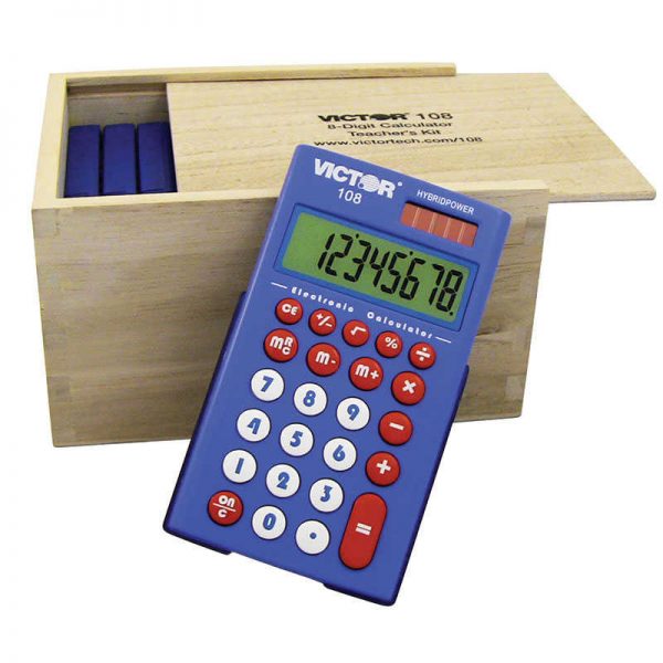 Victor Teacher's Calculator Kit, 8 Digit Pocket Calculator, Large Display, Set of 10