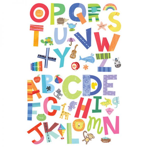 Wallies® Alphabet Fun Vinyl Decals, 52 Pieces