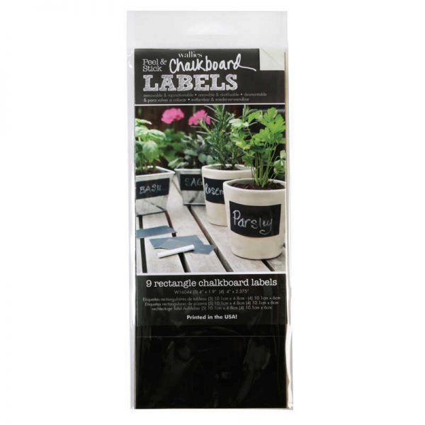 Wallies® Rectangle Chalkboard Vinyl Labels, 9 Pieces