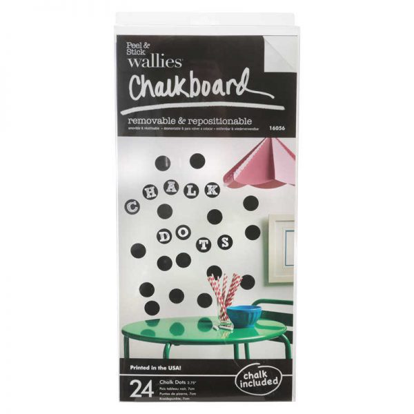 Wallies® Dot Chalkboard Vinyl Labels, 2.75", Pack of 24