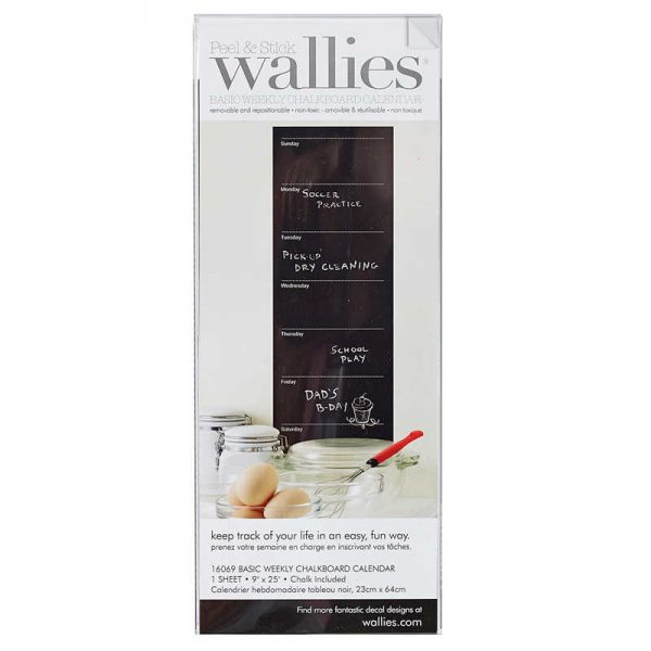 Wallies® Basic Weekly Chalk Calendar, 9" x 25"