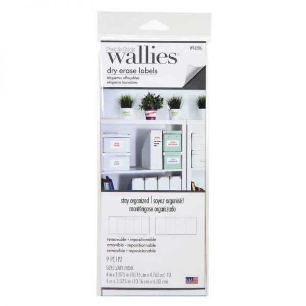 Wallies® Dry Erase Rectangle Labels, 9 Pieces