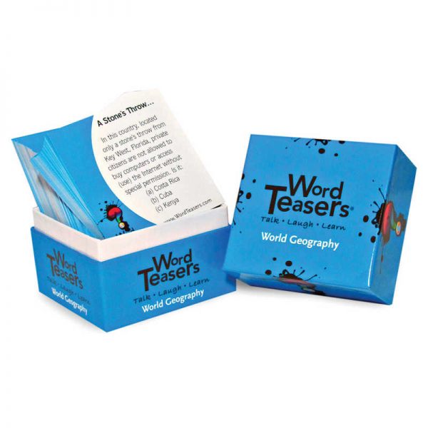 WordTeasers World Geography Flash Card, 150 Questions