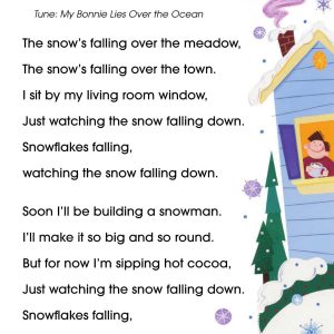 Winter song to the tune of My Bonnie Lies Over the Ocean  – Calendar Time Sing-Along Flip Chart & CD – SC-0439694957-969495 by Scholastic