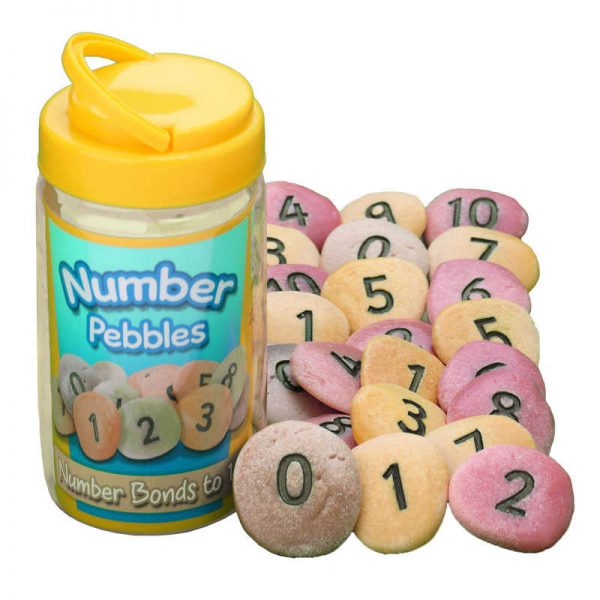 Yellow Door Number Pebbles, Set of 22
